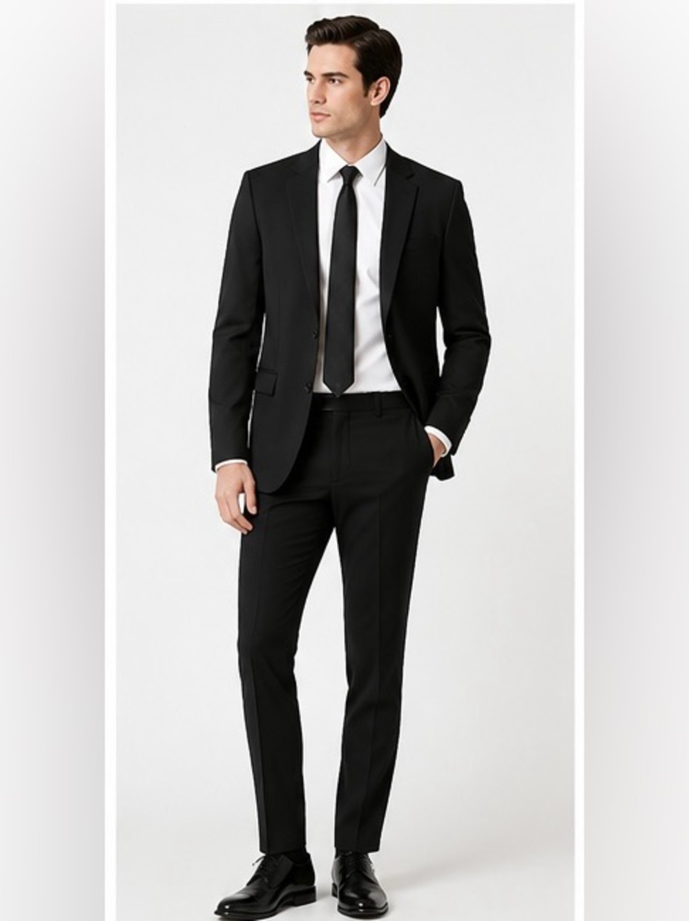 Express Extra Slim Black Dress Pants 28x30 Tailored Suit Trousers Wool Blend